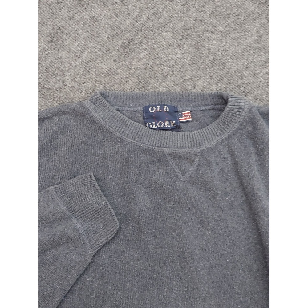 Old Glory Sweater Mens 2XL XXL Blue V Stitch Baggy 90s Made USA Pullover